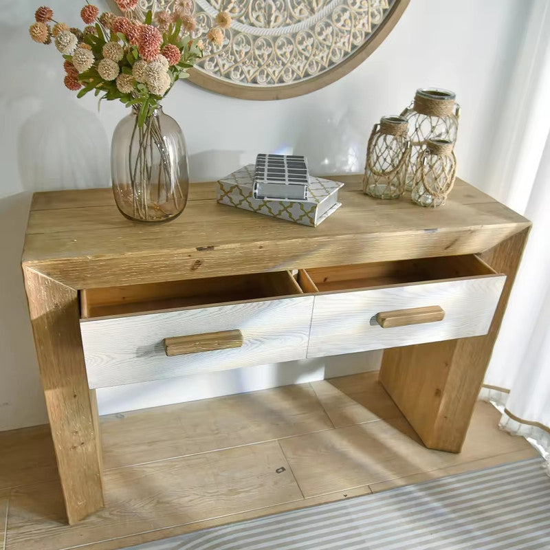 Contemporary Home Furniture Rustic Solid Wood Hallway Console Table for Living Room