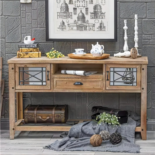 Home Hallway Table Furniture Bedroom Living Room Drawers Farmhouse Side Wood Console Table with 2 Drawers