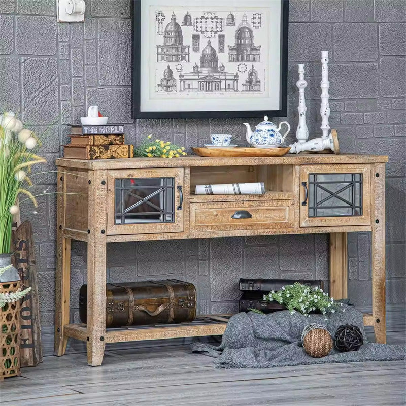 Home Hallway Table Furniture Bedroom Living Room Drawers Farmhouse Side Wood Console Table with 2 Drawers