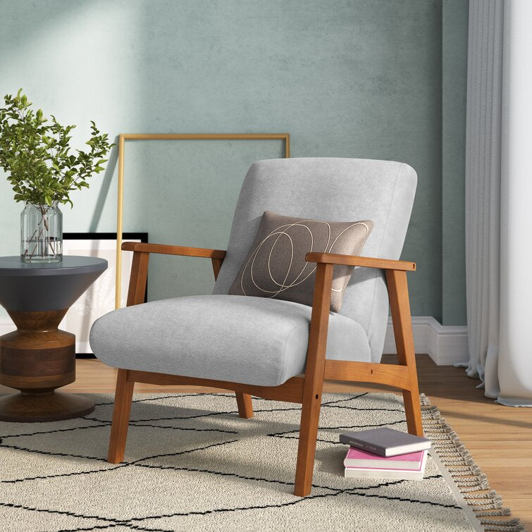 Fabric Accent Chair with Beechwood Legs