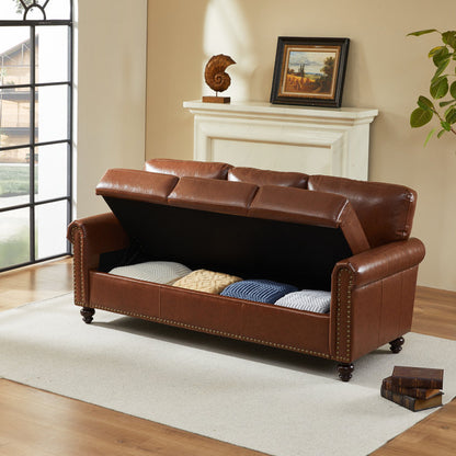80'' Rolled Arm Sofa with Storage